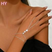 HY Ear Bone Clip Fashion Diamond-studded Finger Bracelet Ladies Accessories All High-grade Sense Bride Zircon Hand Back Chain