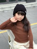 Kids Winter Fleece Lined Mock Neck Knit Top With Ruffle Trim Thickened Warm Base Layer Sweater 80