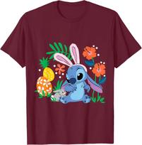 Hot Fashion Casual Lilo & Stitch - with Easter Bunny T-Shirt S-4XL Summer XXXXL