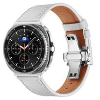 Drugelio Sagties Tikros Odos Laikrodžio Dirželis Samsung Galaxy Watch8/9 Classic, Laikrodžio Juosta Samsung Galaxy Watch Ultra 40/44/46mm black