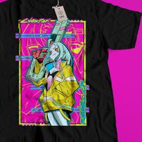 Cyberpunk Edgerunners T-Shirt, Anime Neon Graphic Tee, Futuristic Streetwear Shirt, Otaku Gift, Sci-Fi Anime Clothing M yellow