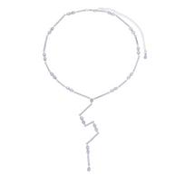 New Special Water Drop Bling Oval CZ Choker Necklace Gold Plated Lariat Long Bar Tear Drop Y Shape Long Tassel Women Jewelry Set 35+10cm+12.5cm