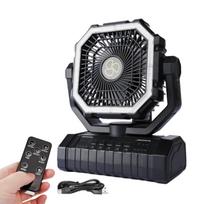 Long-Lasting Battery Outdoor Tent Fans Multi-functional Travel Fans Portable Camping Fan  Camping Style2 Black