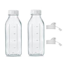 2 vnt. 32 oz stiklinė pieno butelis sandarus sulčių indas buitinis pieno ąsotis biurui 2 Pcs white