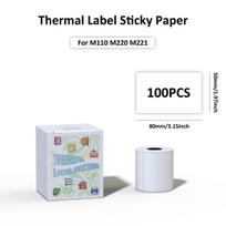 Labels for M110/M220, 1.97'' x 3.15''(50x80mm),Square,White,100 Labels/Roll, Self-Adhesive Thermal, for Logo, Barcode, Address magnolijos spalvos