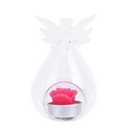 Angel Glass Tea Light žvakių laikiklis Namų vakarėlio dekoravimui Žvakidžių laikikliai white