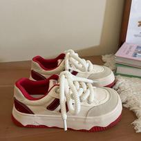 Mango head platform canvas shoes women's niche design sense retro casual board shoes spring new ins small 35