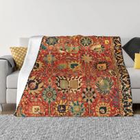 17th Century Isfahan Or Kerman Persian Rug Print Personalized Home Decor An Ultra-Soft Micro Fleece Blanket 50x60in
