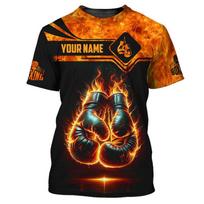 Boxing T-shirt Men's Clothes Cool Fighting Muay Thai T Shirts 3D Printed Personality Box Sports Fitness Tee Top M