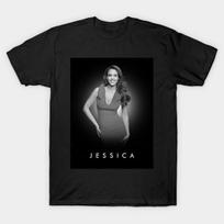 Men Black Print T-shirt Jessica Alba No-Cut Heat Transfer Print Cotton Tshirt 4XL juoda