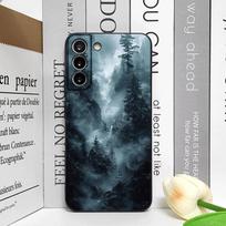 Vintage Green Forest Landscape Pattern Phone Case for Samsung Galaxy S25 S24+ S23 Ultra S22 Plus S21 FE S20 M53 M55 Soft Covers Galaxy M52 5G