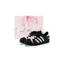Adidas Originals Superstar 2 Low top Skateboard Shoes Unisex Black Pink JI0079(Team129-) 35⅔
