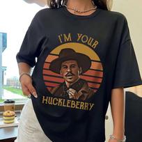 Doc Holliday I'm Your Huckleberry Vintage Men's Black T-Shirt, Doc Holliday Tee 3XL