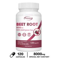 Burokėlių ekstrakto kapsulės, didelė koncentracija 8000 mg, suaugusiems skirtas augalinės kilmės maisto papildas. 120*1