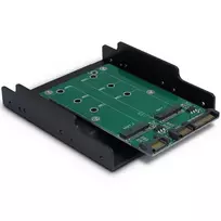 „Inter tech“ adapteris dviem M.2 S-ATA diskams (1xS-ATA 15 kontaktų + 2x7 kontaktų kištukas), dėklas