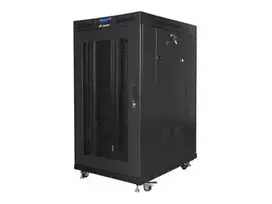 LANBERG FF01-8022-23BL free-standing rack 19inch self-assembly flat pack 22U/800x1000mm black mesh door LCD