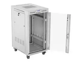 LANBERG free standing rack cabinet 19/22U 600x800 glass door LCD flat pack grey V2