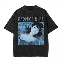 Perfect Blue Washed T Shirt Streetwear Hip Hop Y2k T-Shirt Cotton Short Sleeve Tees for Men Women Clothing Summer Harajuku Tops S
