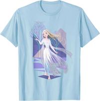 Hot Fashion Disney Frozen 2 Snow Queen Elsa T-Shirt S-4XL Four Seasons Gift L