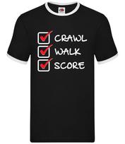 Crawl Walk Score - Mens Ringer - England Football Rugby Player Love Funny XXXXL