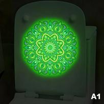 Glow-in-the-Dark Mandala Toilet Sticker Luminous Wall Sticker Self-Adhesive Removable Decals Car Sticker Home Decoration