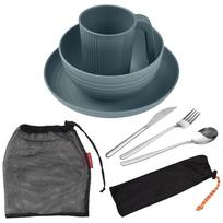 Lightweight Wheat Straw Dinnerware Portable Outdoor Picnic Set Durable Camping Mess Kit  Picnic Use