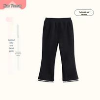 Girls' Warm Lace Flared Fleece-Lined Pants 160