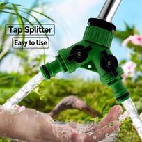 Two Way Garden Tap Splitter Leakproof Anti-corrosion Valves for Outdoor Lawn Yard Plant Irrigation Watering Use