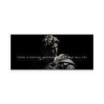 Aleksandro Didžiojo meno plakatas Marmurinė skulptūra Mitologijos meno spaudiniai Marcus Aurelius Drobės tapyba Teigiama įkvėpimo dekoracija 20X40CM No Framed gray