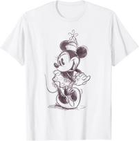 Hot Fashion Casual Disney Mickey and Friends Minnie Mouse Sketch Portrait T-Shirt S-4XL Summer S