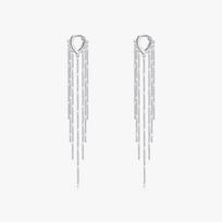 Long Tassel Drop Earrings Real 925 Sterling Silver Fashion Link Chain Dangle Earrings for Women Fine Jewelry Accessories