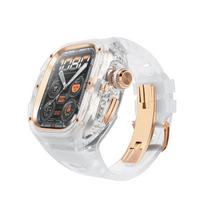 Atsparus įbrėžimams laikrodžio dirželis + dėklas Apple Watch iWatch Ultra 3, greitai nuimamas permatomas dėklas 49mm, modifikuotas dėklas su dirželiu 49MM&Apple Watch Ultra 3/2/1(49mm)