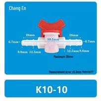 K10-10 Pagoda Plastic Ball Valve: Adjustable Water Switch for 4-6 Point Pipes, Ideal for Heating, Flooring, Aquaculture, and Water Saving 4-point/6-point Plug-in Valve
