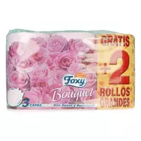 "Foxy Bouquet" spalvotas tualetinis popierius 3 sluoksniai 4 + 2 ritinėliai