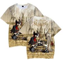 Hollow Knight Silksong Cartoon Women Men's T-shirts Anime Printed O-Neck Oversized Short Sleeves Fashion Mens Clothing Streetwear XS