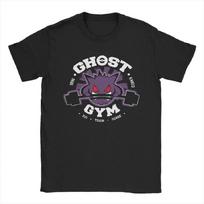 Ghost Gym T Shirt for Men Cotton T-Shirt Gengar Kaiju Japan Style Pocket Monster Tee Shirt Short Sleeve Clothes Gift Idea S