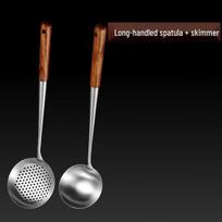 304 Stainless Steel Wok Spatula with Pear Wood Handle