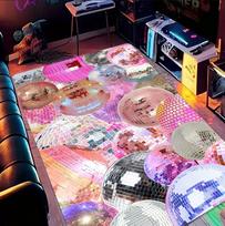 Sparkling Disco Ball Carpet Party Game Decoration Carpet Colorful Personalized Living Room Bedroom Decoration Rug 40x60cm white
