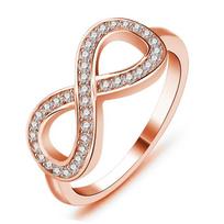 Micro Inlay Cubic Zirconia Infinity Rings Rose Gold Color Fashion Spacial Wedding/Engagement 8 Ring Romantic  For Women 5