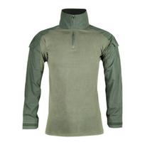 Men Tactical Shirt Long Sleeve Military Combat Shirt Quarter Zipper Stand-Up Collar Shirt S