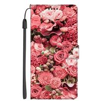Dėklas-piniginė su atvartu odinis telefono dėklas, skirtas Realme 14 Pro Plus, Realme 14 Pro 5G, su stoveliu, knygos tipo, magnetinis maišelis Realme14 Pro 14Pro Realme 14 Pro 5G&Case & Strap pink