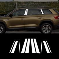 Skirta Skoda Kodiaq 2016-2020 automobilio išorės daliai, chromuoto lango stulpelio juostelės dangtelio apdailai, nerūdijančio plieno centrinių stulpų lipdukas