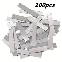 100 lipnių veidrodinio stiklo lipdukų • Be likučių ir nuimami • Stačiakampiai tapetų stiliaus lipdukai 100pcs sidabras