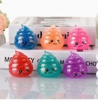 Novelty Squishy Poo Stress Ball Squishies Toys Glitter Funny Stretch Squeeze Fidget Toys for Adults Fool's Day Prank Gift