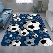 Blue Sky Football Wave Rug - Geometric Flannel Printed Floor Mat for Bedroom, Kitchen & Living Room - Non-Slip Indoor Carpet 40x60cm