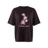 Women's Retro Printed Drop-Shoulder T-Shirt L