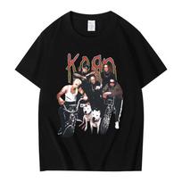 90s American Rock Band Korn T Shirt Metal Gothic Men Women Vintage Oversized T-shirt Streetwear Summer Short Sleeve T Shirts XXXL