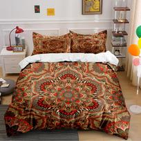 Mandala Pattern Brown Red Bedding Set Bedding set (1 duvet cover, 2 pillowcases, duvet not included) 135x200cm