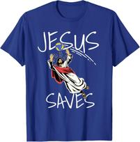 Funny Jesus Saves Volleyball Gift Volleyball Team T-Shirt Unisex T-Shirt S
