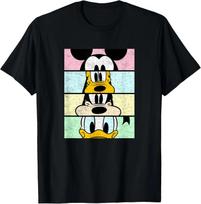 Disney Mickey and Friends Group Comic Panels Distressed Fashion Casual T-Shirt S-4XL Four Seasons M